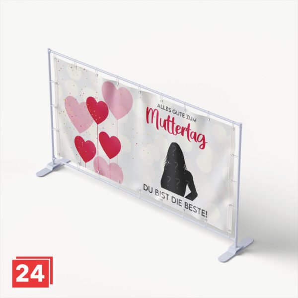 Muttertagsbanner mit pinken Herzballons