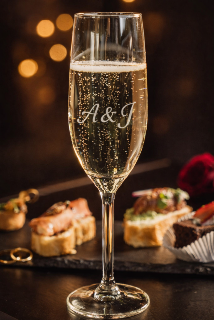 Sektglas Gravur Initialien