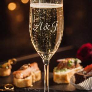 Graviertes Sektglas mit Initialien