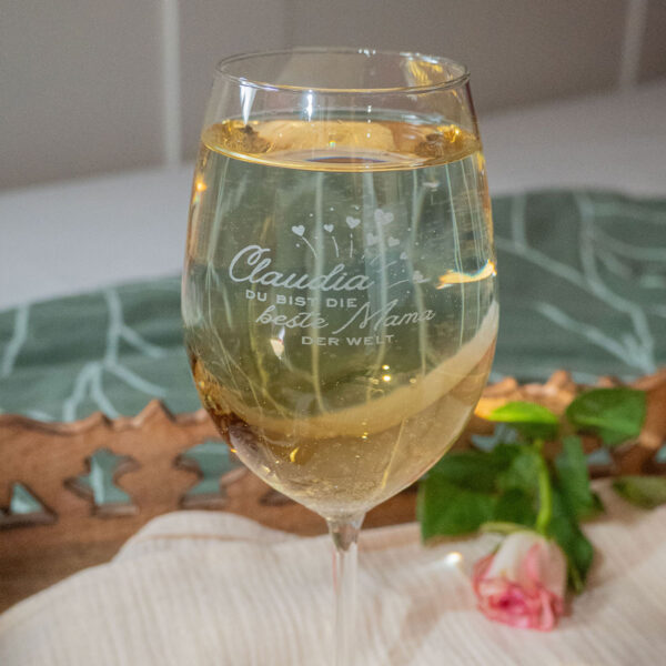 Weißweinglas Gravur zum Muttertag