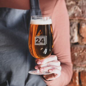 Gravierte Biertulpe mit unserem Logo